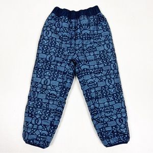 Patagonia boys blue printed reversible snow pants size 4T
